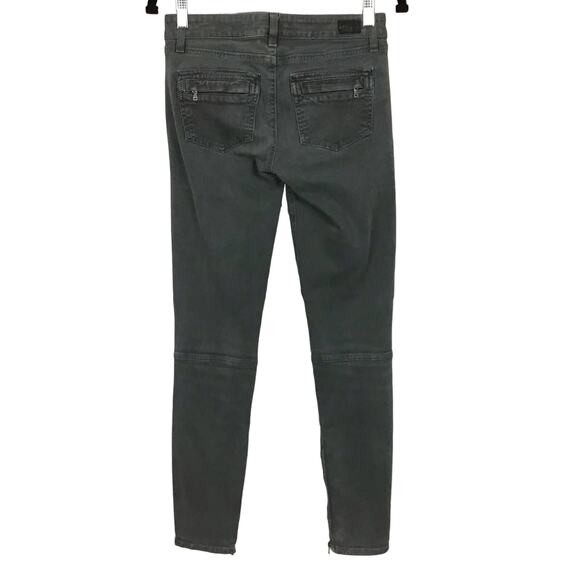 PAIGE Denim Marley Cargo Seam Detail Ankle Zip Jeans Pants Black Currant 25 x 30 - Picture 6 of 16